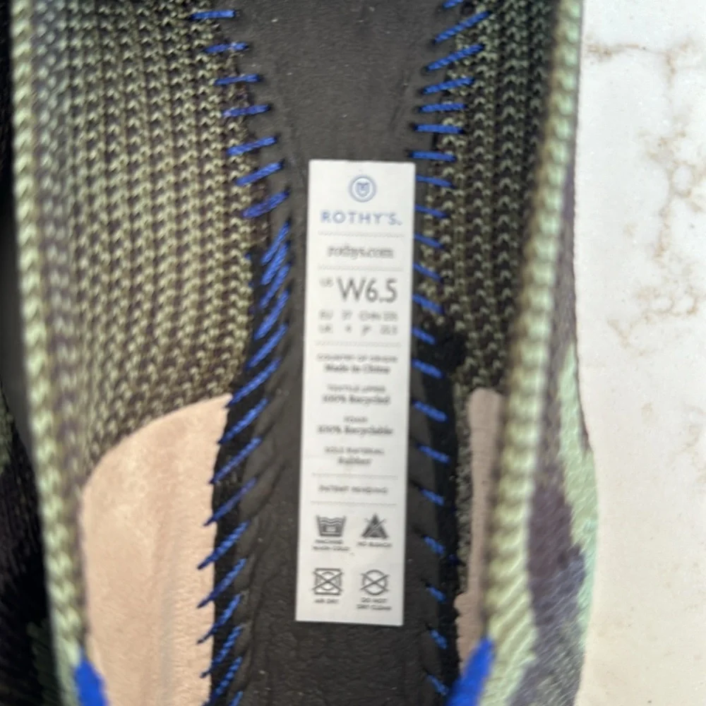Rothy’s the point camo green EUC size 6.5 - Picture 7 of 7